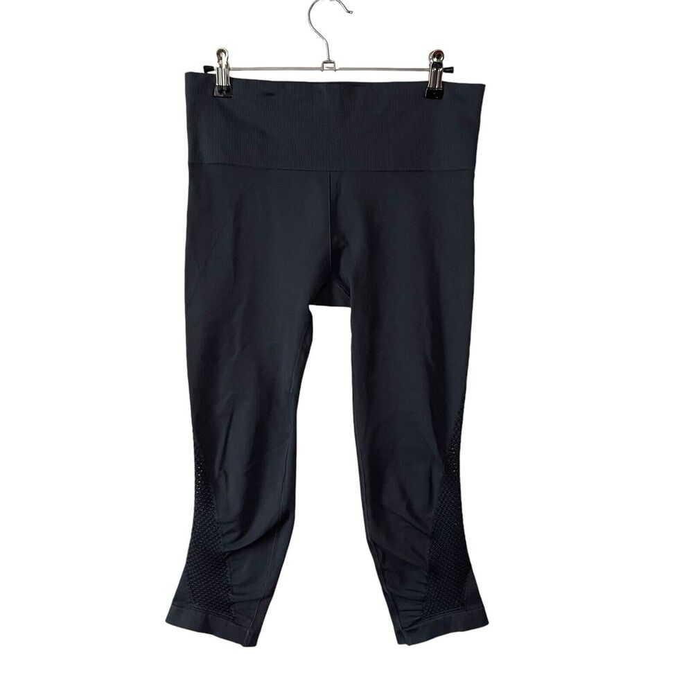 Athleta Medium Seamless Leggings Breakthrough Laser Cut Dark Gray Workout